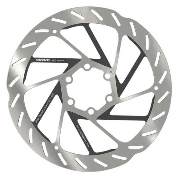 BRAKE PART SRAM DISC ROTOR 160 HS2 6B ROUNDED w/STL BOLTS SL/BK