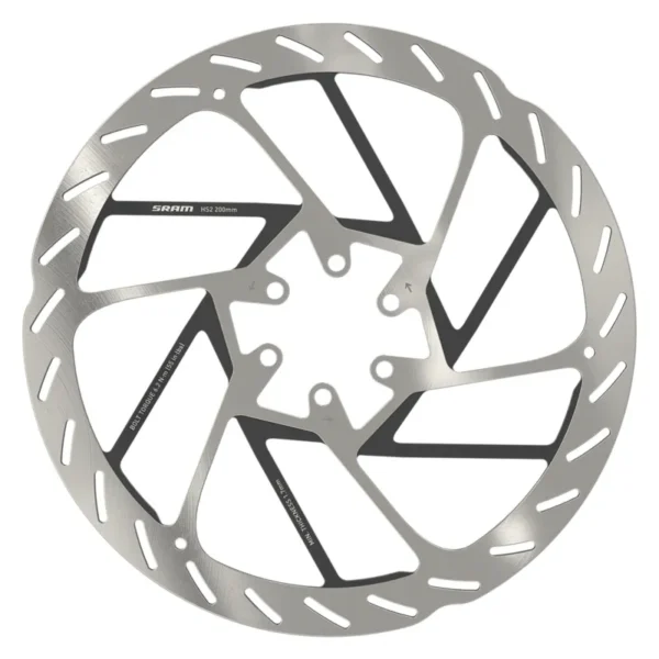 BRAKE PART SRAM DISC ROTOR 200 HS2 6B ROUNDED w/STL BOLTS SL/BK