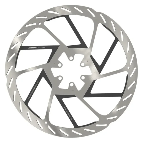 BRAKE PART SRAM DISC ROTOR 220 HS2 6B ROUNDED w/STL BOLTS SL/BK