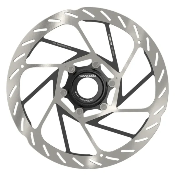 BRAKE PART SRAM DISC ROTOR 200 HS2 CL ROUNDED w/LOCKRING SL/BK