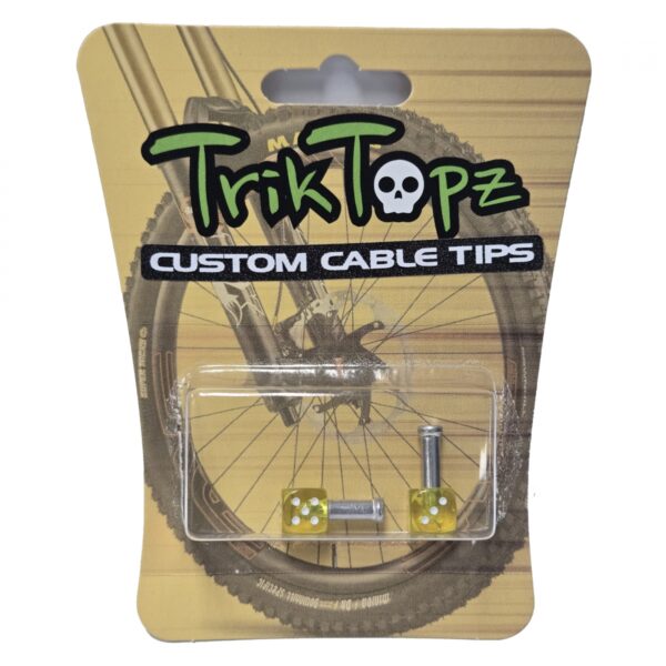 CABLE TIPS TRIKTOPZ DICE CLEAR YL 1pr/PK