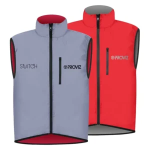 CLOTHING VEST PROVIZ REFLECT360 SWITCH GILET MENS GY/RD SM