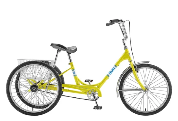 TRIKE SUN ADULT P-YL 24 ALY WHL***W/WHITE BASKET*** (F)