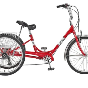 TRIKE SUN ADULT P-RD 24 7sp ALY WHL w/WH BASKET* (F)