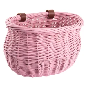 BASKET SUNLT FT WILLOW BUSHEL PNK STRAP-ON 13x8x9