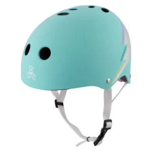 HELMET TRIPLE8 THE CERT SWEATSAVER SM-MD TEAL HOLOGRAM