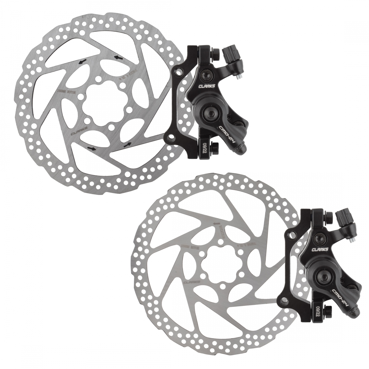 BRAKE DISC CLK CMD-24 MECH EBIKE F&R 180F/160R BK