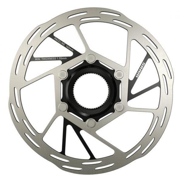 BRAKE PART SRAM DISC ROTOR 160 PACELINECL ROUNDED w/LOCK RING SL/BK