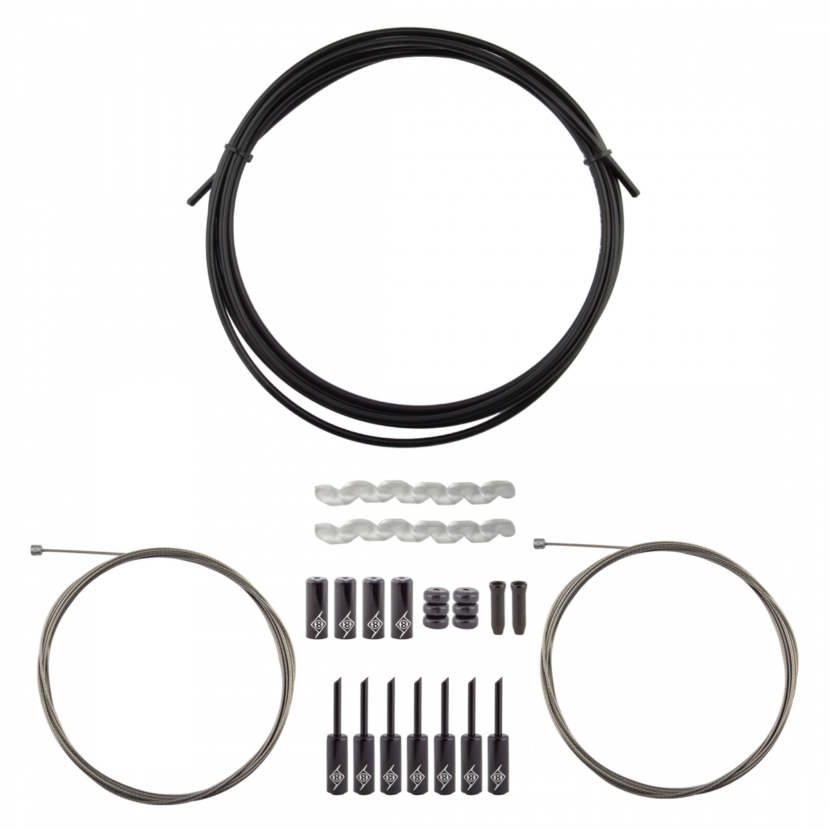CABLE GEAR OR8 KIT SLICK COMPRESSIONLESS F+R RD/MT BK