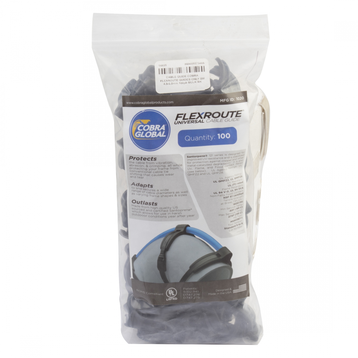 CABLE GUIDE COBRA FLEXROUTE GUIDES ONLY SM 4.8-6.5mm 100pk BULK BK