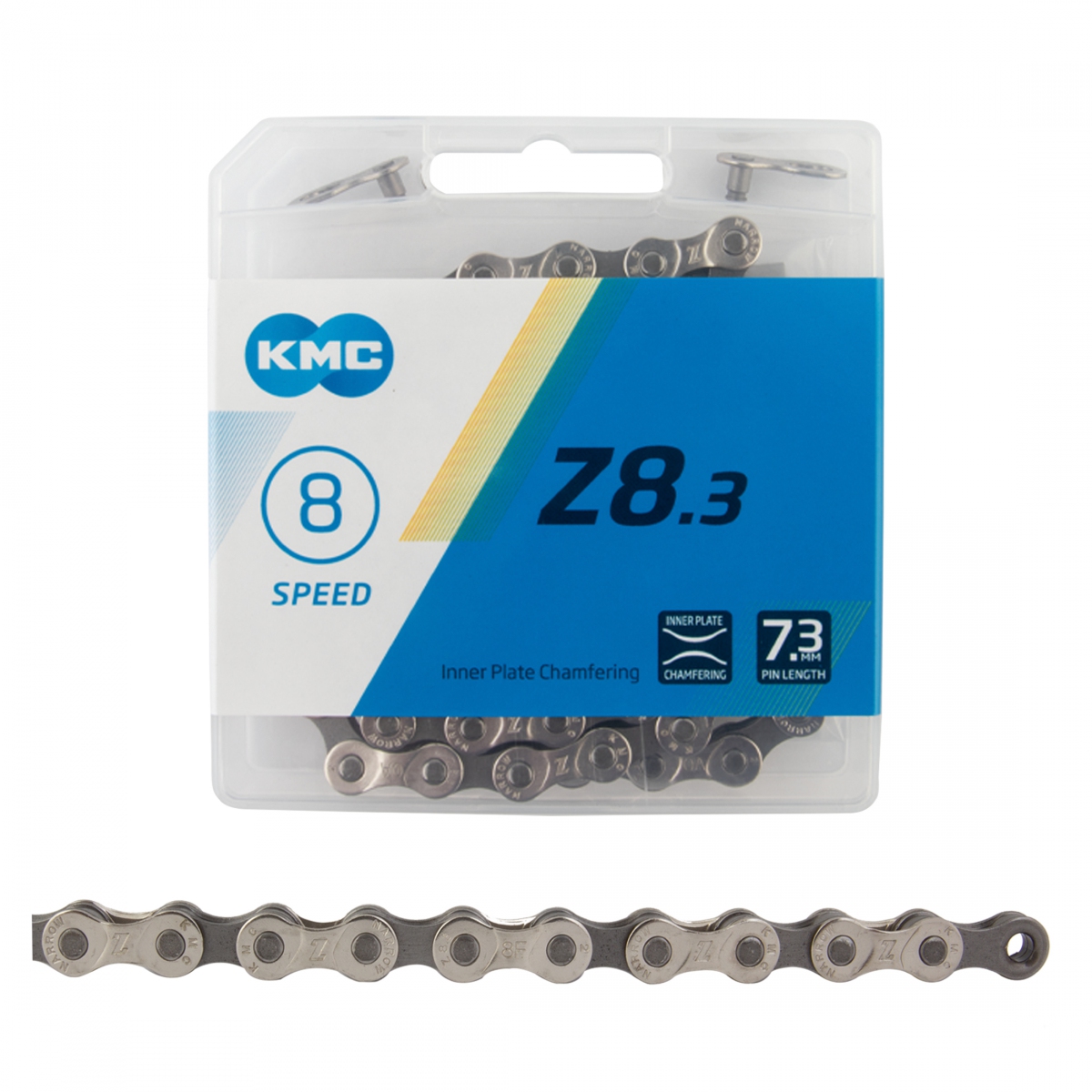 CHAIN KMC Z8.3 INDEX 8s SL/GY 116L