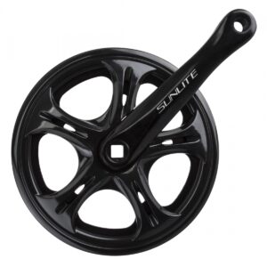CRANKSET SUNLT BIG CITY 48x170 3/32 SQ BK/BK STL RING DBL CHAINGUARDS