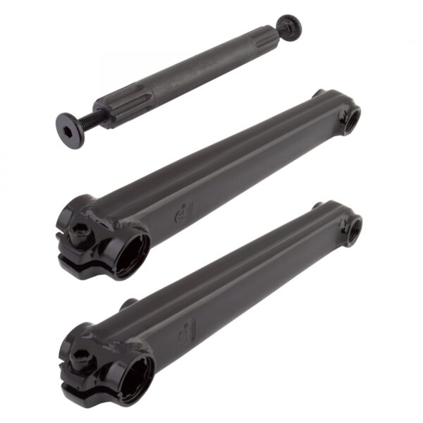 CRANKARM SET SE BIKES BMX V-RIDGE 180 3PC 19mmx8T SPLINE BK w/BB AXLE