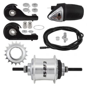 HUB RR S/A 3sp RSRF3 36 SL w/TRIM KIT/TWIST-SHIFTER TSC30 129/185mm ROTARY