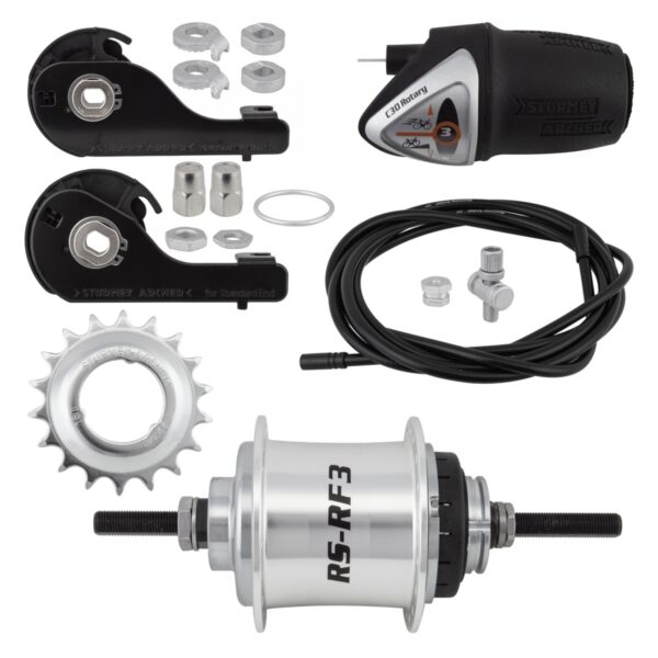 HUB RR S/A 3sp RSRF3 36 SL w/TRIM KIT/TWIST-SHIFTER TSC30 129/185mm ROTARY
