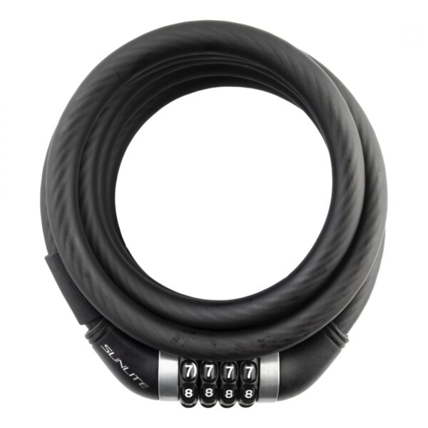 LOCK SUNLT CBL 12mmx6f COM w/BKT COIL BK
