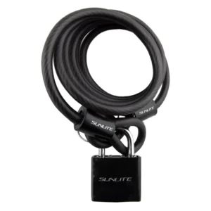 LOCK SUNLT CBL 8mmx6f W/PAD-KEY COIL BLK