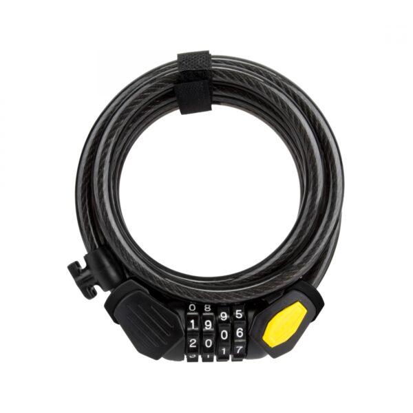 LOCK SUNLT DFNDR D3 CBL 10mmx6f COM COIL BK w/BRKT