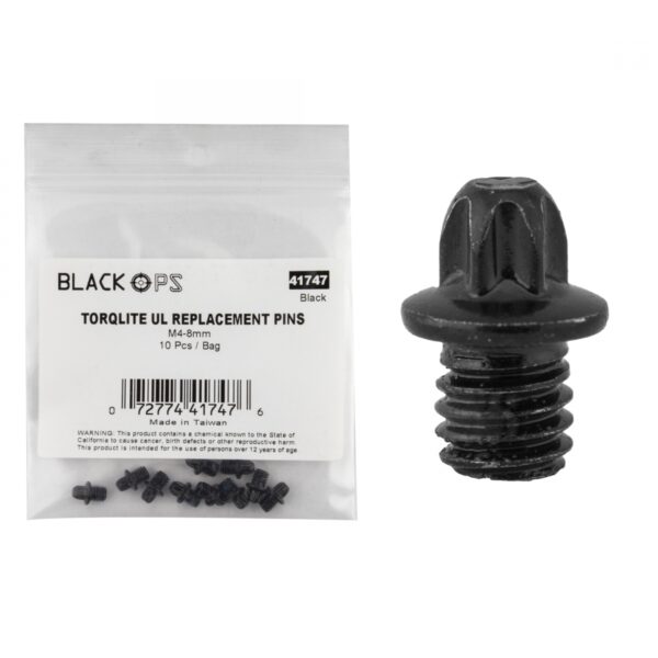 PEDALS BK-OPS TORQLITE UL M4-8 REP PINS BK BGof10