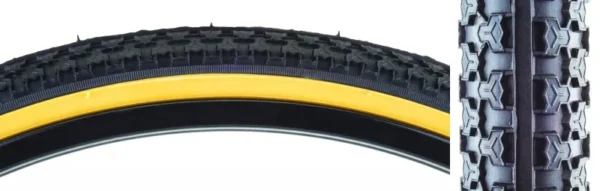 TIRE SUNLT 26x1.75 BK/GM RAISED CTR K53 WIRE