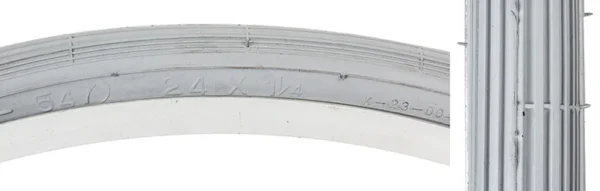 TIRE WHL CHAIR 24x1-1/4 S-5/6 GY 37-547 WIRE