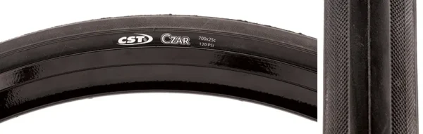 TIRE CSTP CZAR 700x25 BK/BK 120lb WIRE