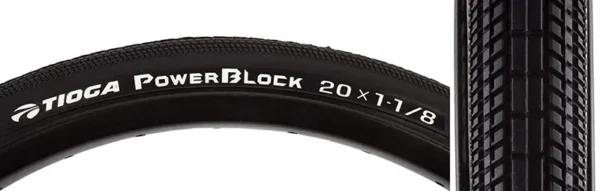 TIRE TIOGA POWERBLOCK 20x1-1/8 WIRE BK