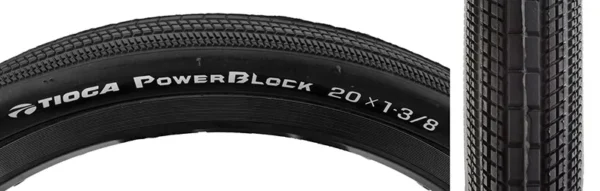 TIRE TIOGA POWERBLOCK 20x1-3/8 WIRE BK