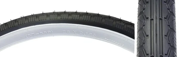 TIRE SUNLT 26x2.125 BK/WH STREET K130 WIRE