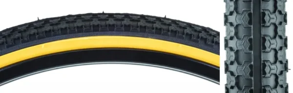 TIRE SUNLT 26x1.5 BK/GM RAISED CTR K53 WIRE