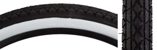 TIRE SUNLT 26x2.125 CST241 BK/WHT CRUISER WIRE