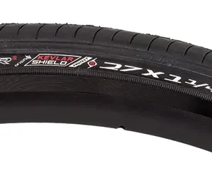 TIRE SUNLT 27x1-1/4 BK/BK FLATSHLD WIRE BELTED