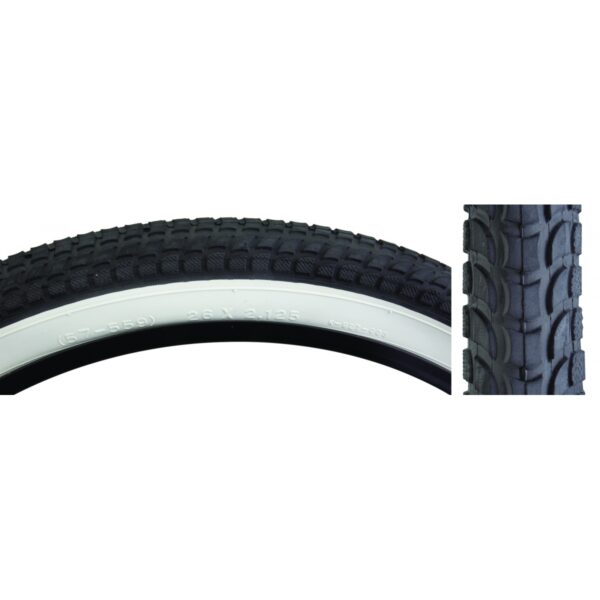 TIRE SUNLT 26x2.125 BK/WH CRUISER K927w/SUN LOGO KOMFORT WIRE