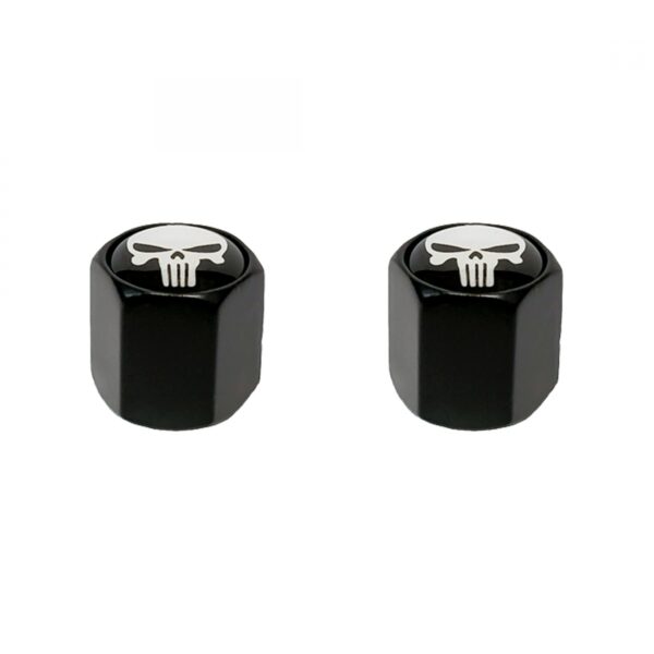 VALVE CAPS TRIKTOPZ BLOCK SHAPE SKULL HEAD BK 2PK