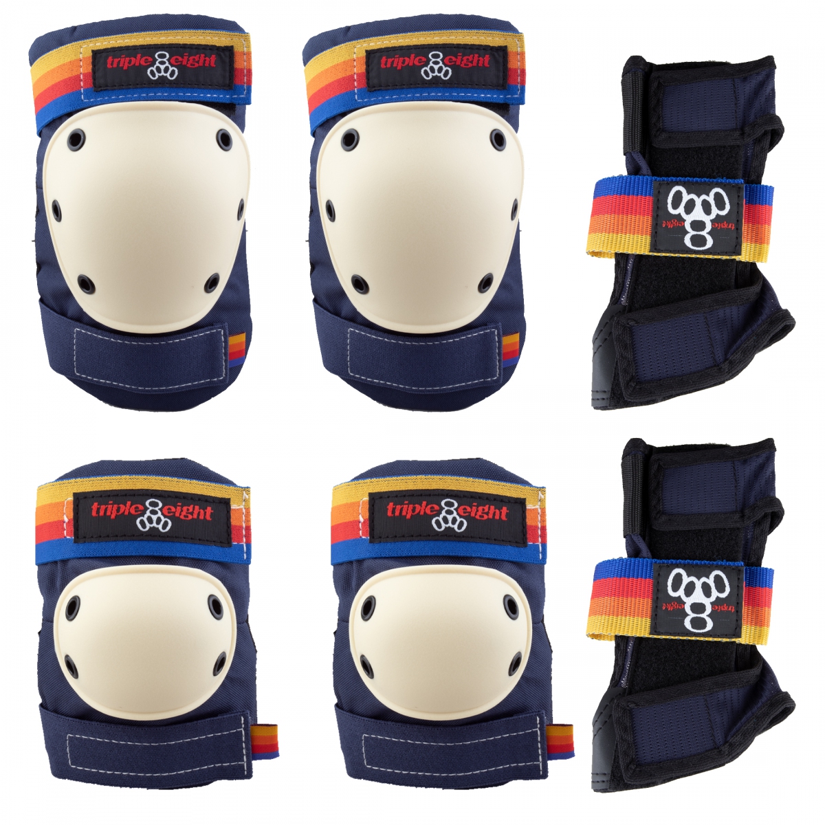 PAD SET TRIPLE8 SAVER-3 ELBO/KNE/WRST LG PAC-BCH-BU