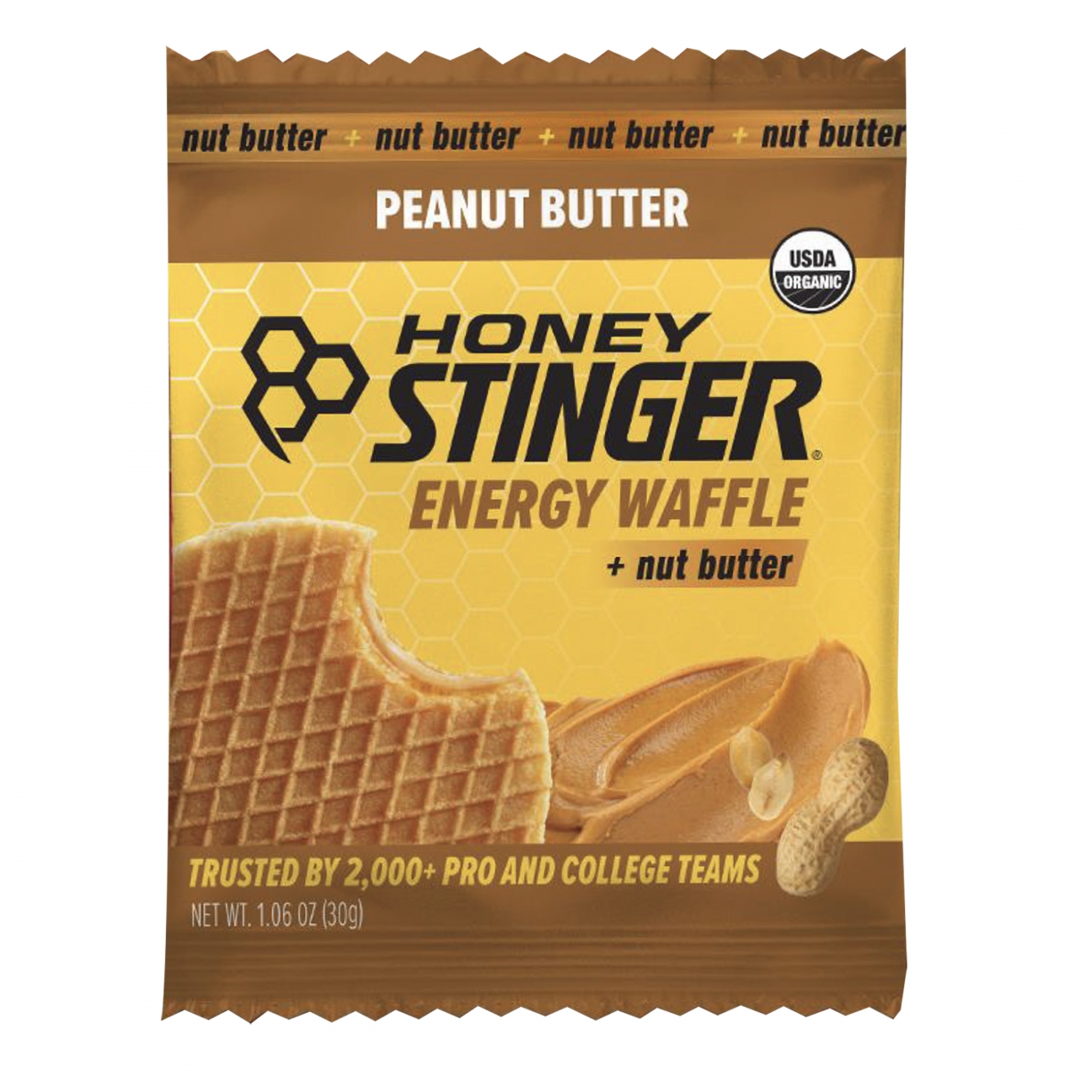 FOOD HS WAFFLE ORGANIC PEANUT BUTTER BXof12