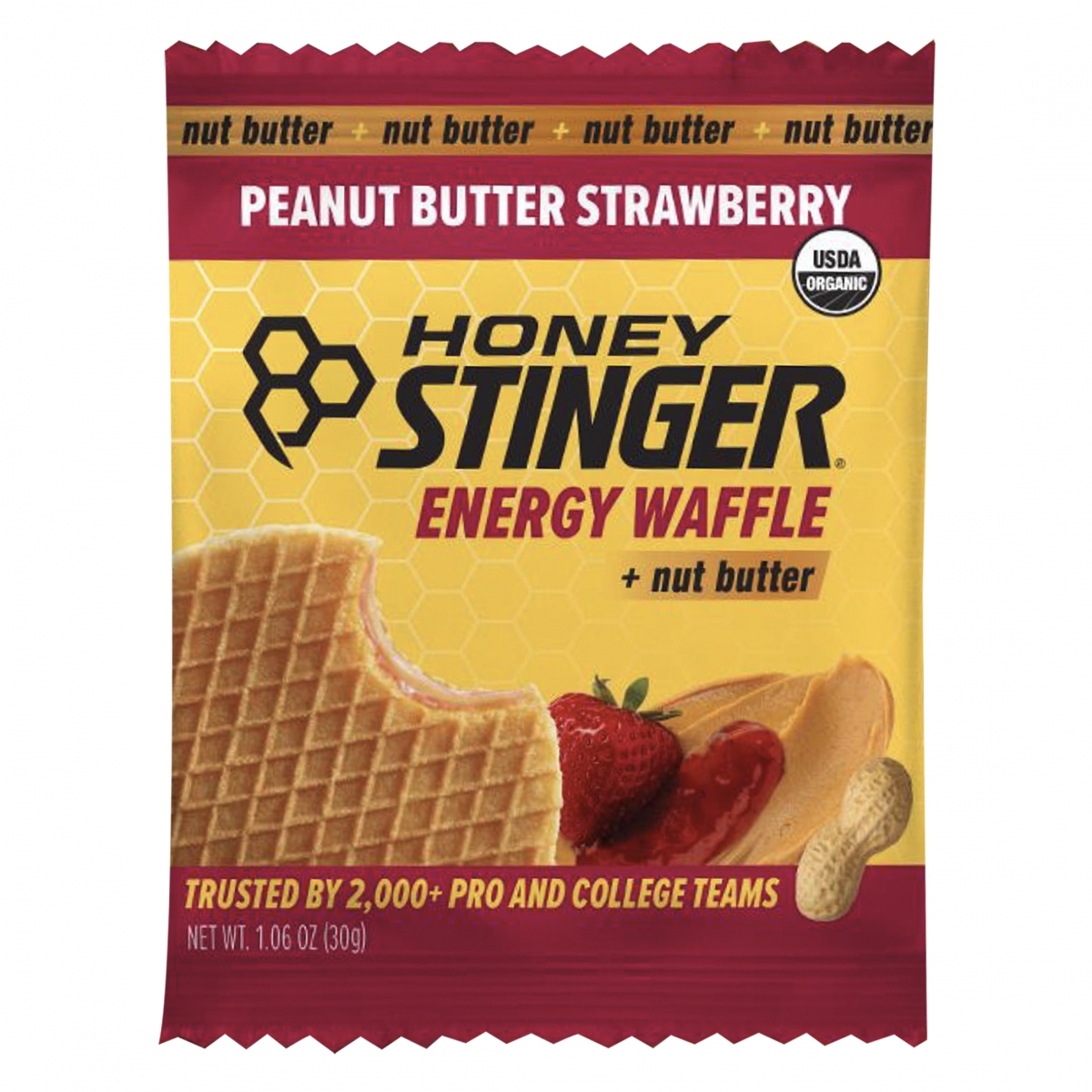 FOOD HS WAFFLE ORGANIC PEANUT BUTTER STRAWBERRY BXof12