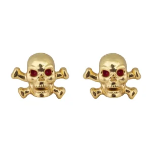 VALVE CAPS TRIKTOPZ SKULL/BONE GOLD 1pr/PK