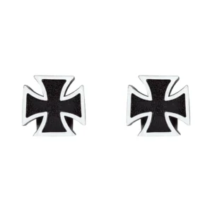 VALVE CAPS TRIKTOPZ IRON-CROSS BLK 1pr/PK