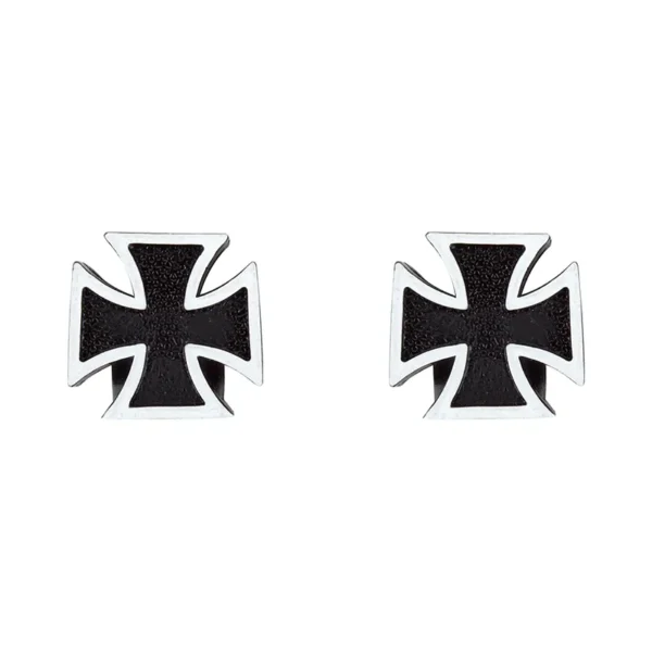 VALVE CAPS TRIKTOPZ IRON-CROSS BLK 1pr/PK