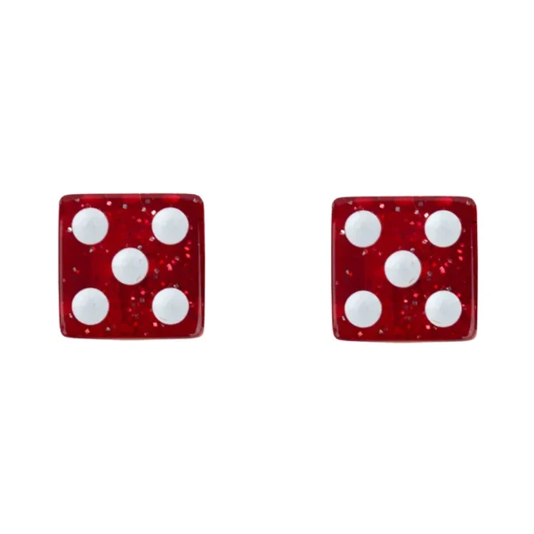 VALVE CAPS TRIKTOPZ DICE-GLITTER RED 1pr/PK