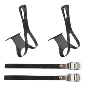 TOE CLIPS SUNLT RD STL w/LTHR STRP BK XL