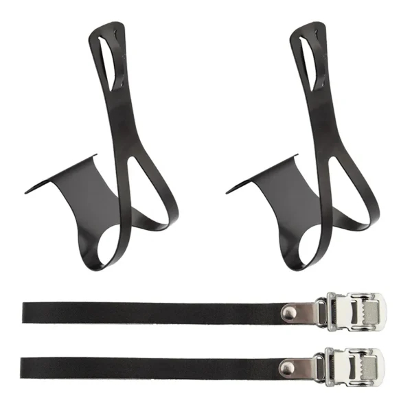 TOE CLIPS SUNLT RD STL w/LTHR STRP BK XL