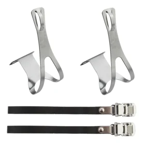 TOE CLIPS SUNLT RD STL w/LTHR STRP CP XL
