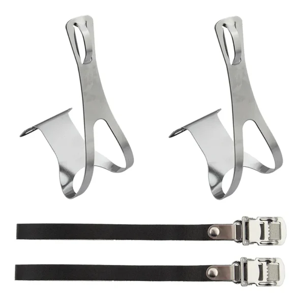TOE CLIPS SUNLT RD STL w/LTHR STRP CP XL