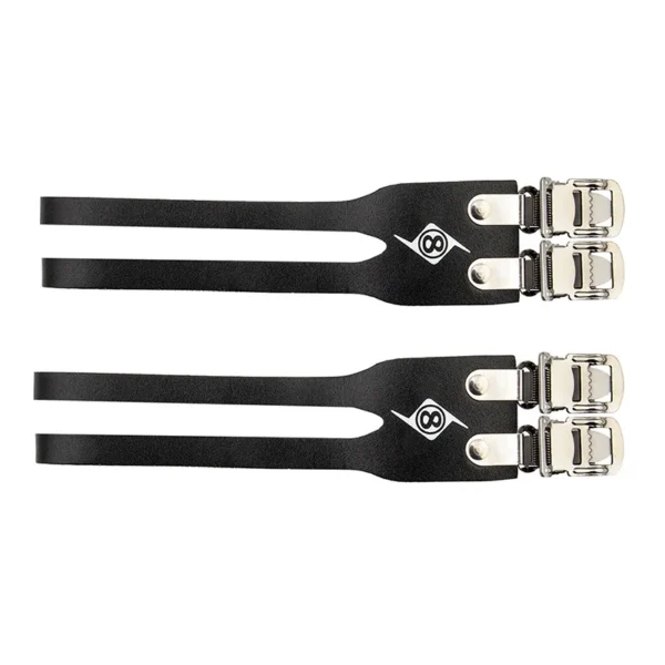 TOE STRAPS OR8 RD DBL LEATHER BLK