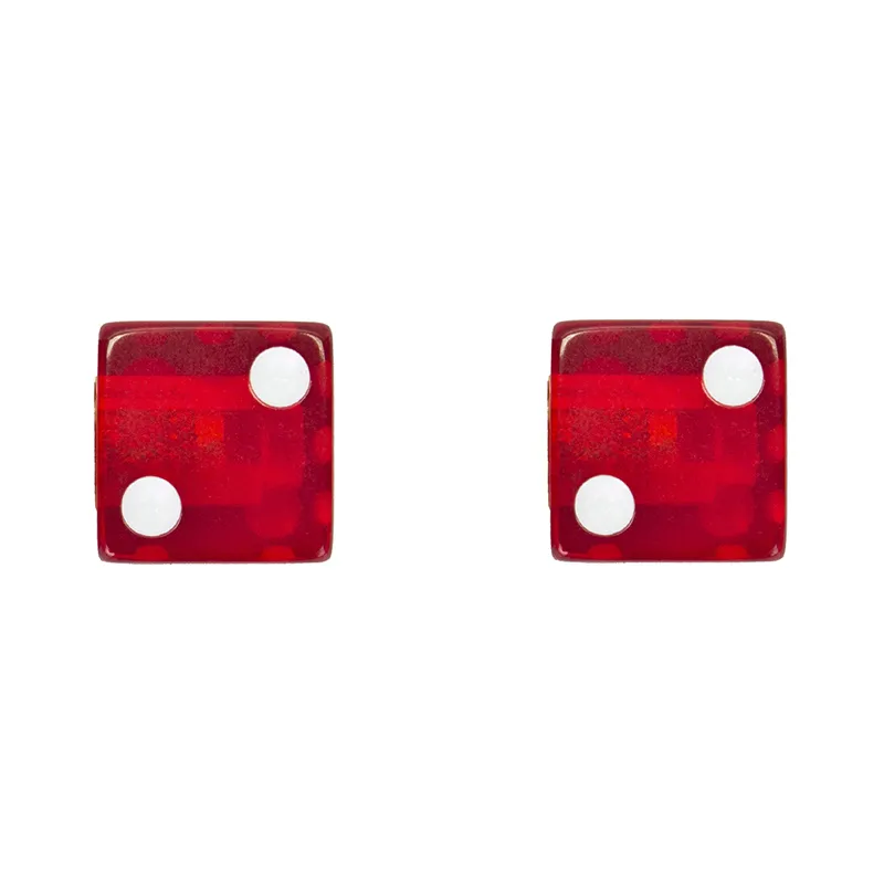 VALVE CAPS TRIKTOPZ DICE CLR-RD 1pr/PK