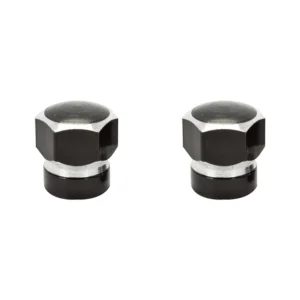 VALVE CAPS TRIKTOPZ HEX 2-TONE BK 1pr/PK