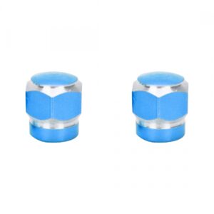 VALVE CAPS TRIKTOPZ HEX 2-TONE BU 1pr/PK