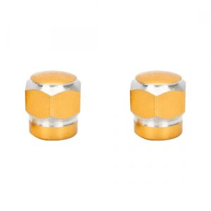 VALVE CAPS TRIKTOPZ HEX 2-TONE GD 1pr/PK